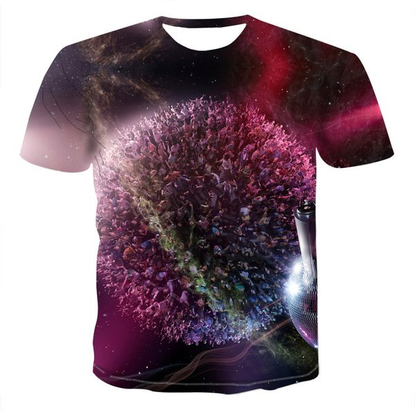 

men's t shirts 3d print-ed shirt full color vortex star tshirts shorts sleeved casual style tees 7129v, White;black