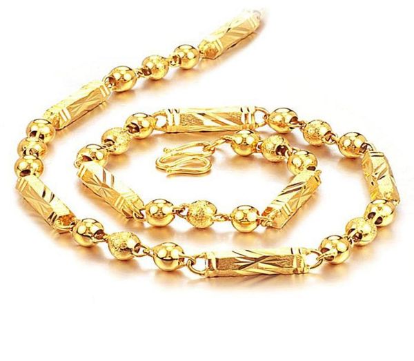 

fashion 18k gold plated bead rope chain necklace gold tone hip hop mens jewelry anniversary gifts257v9782264, Silver