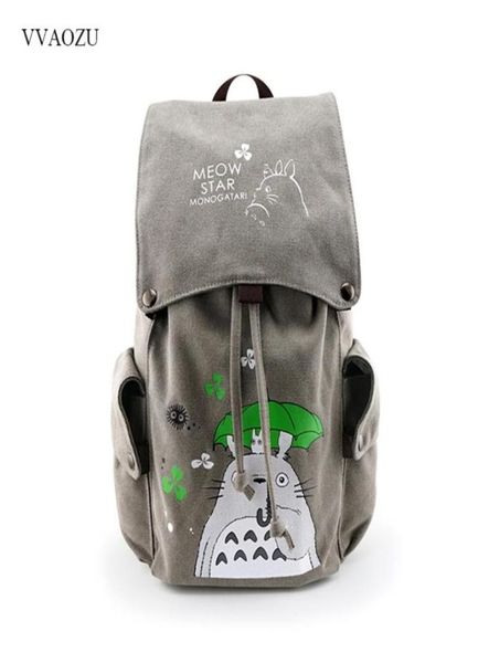 

totoro canvas backpack travel schoolbag sword art online attack on titan large rucksack shoulder school bag mochila escolar 2103232456096