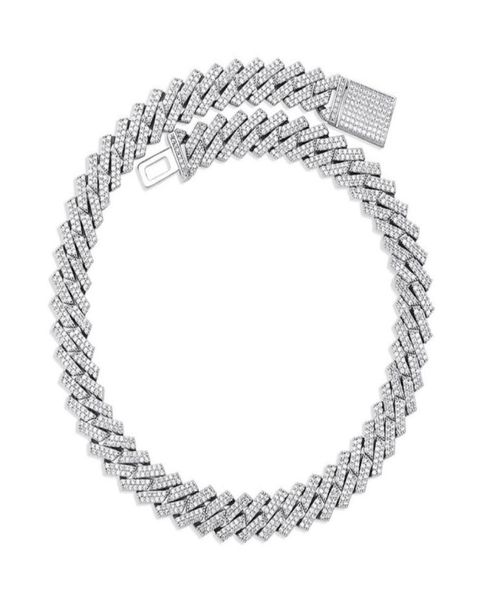 

luxury bling zircon hip hop necklaces 14mm cuban chain necklaces fashion grade quality gold silver color geometric men women neckl6385003