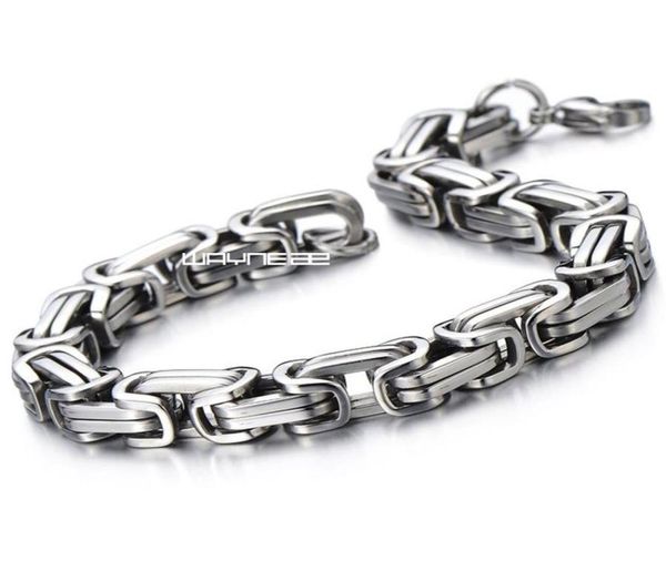 

men 9k 9ct white gold gf 215cm length 8mm width heavy bracelet bangle b1062132303, Black