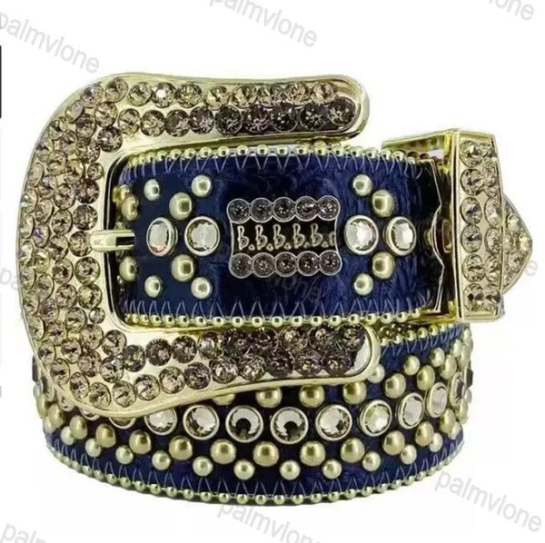 

1Designer Bb Simon Belt Bb Belt Rhinestone Studded Western Leather Belt for Men Women Vintage Bling Waist Belts for Pants Jeans men's Buckle with box diamond 23-1