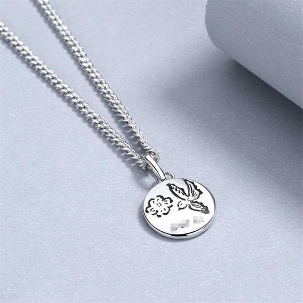

60% off designer jewelry bracelet necklace ring flower bird love fearless double-sided pattern male female lovers round pendant, Silver