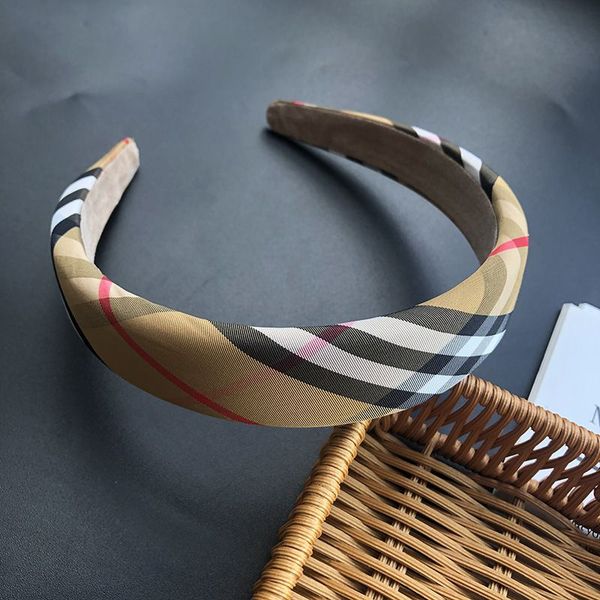 

designer headbands grid stripe print hair bands for women girl brand elastic headband sports fitness headband head