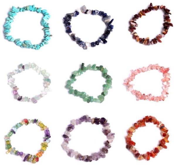 

natural healing crystal bracelet sodalite chip gemstone 18cm stretch bracelet natural stone bracelets mixed gemstone chakra bracel1013307, Black