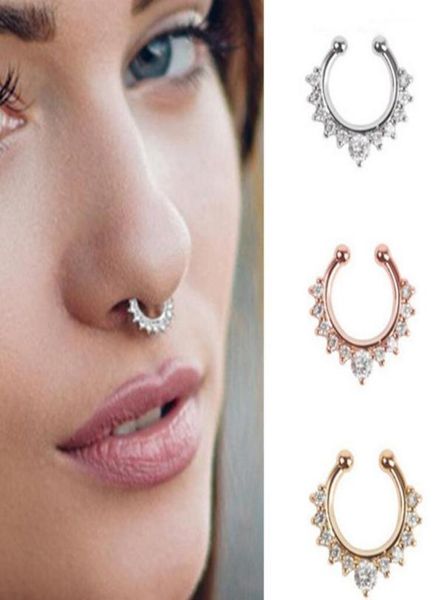 

cshaped nose ring stainless steel nonperforated false nose rings sterling silver jewelry for women5070218