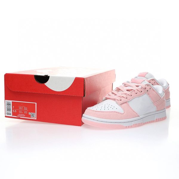 

skateboard shoes sb dnks low pink corduroy shoes outdoor sneakers with original box