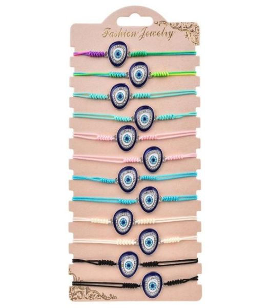 

12pcslot whole braided rope bracelet blue turkish evil eye charms bracelet couples women adjustable string jewelry9737568, Golden;silver