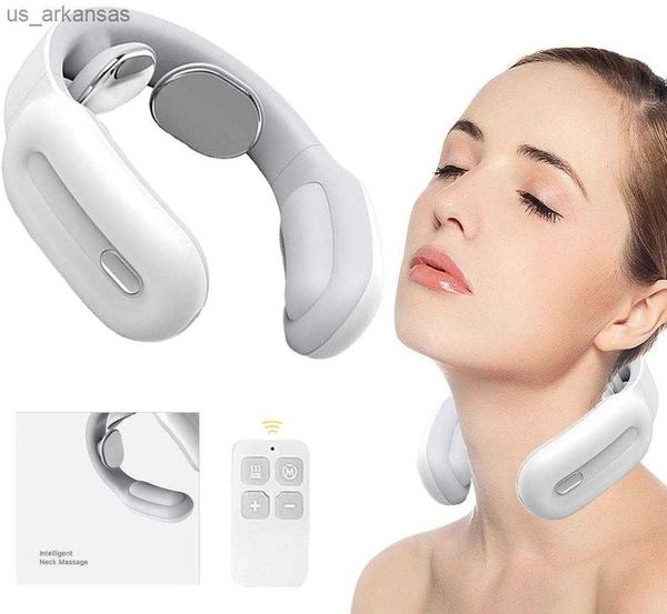 

new remote smart neck shoulder ems muscle massager trainer relaxation electric pain relief toolcervical vertebra physiotherapy l230523