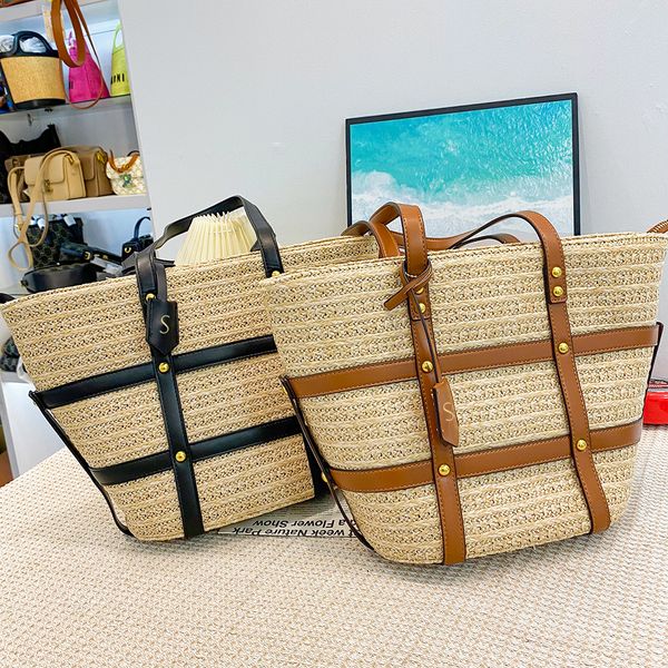 

classic designer straw summer cross body totes bag womens wallet mens fashion rive gauche shoulder basket bag luxury weave linen large handb