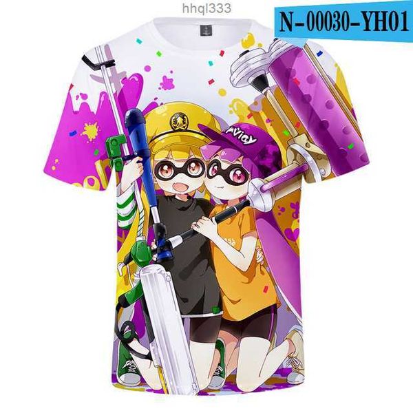 

6ayu l79o 3 to 13 years kids t shirt shooting game splatoon 3d printed tshirt t-shirt boys girls streetwear t shirts tee children clothes, Blue