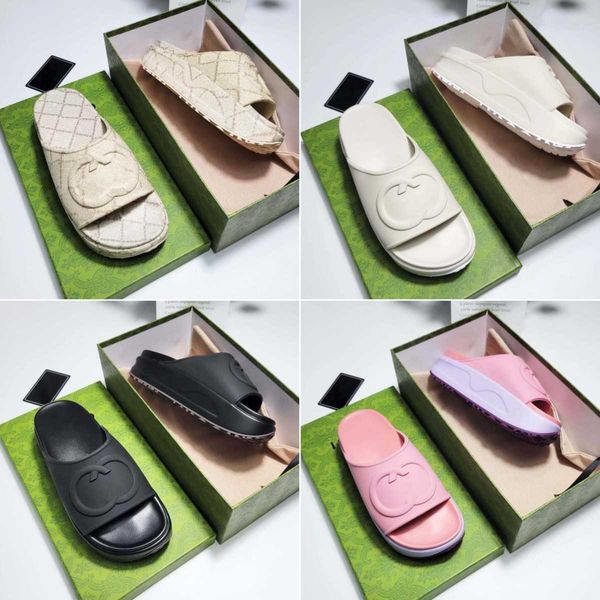 

casual shoes luxury slippers designers women ladies hollow platform sandals men slide sandal g beach, Black