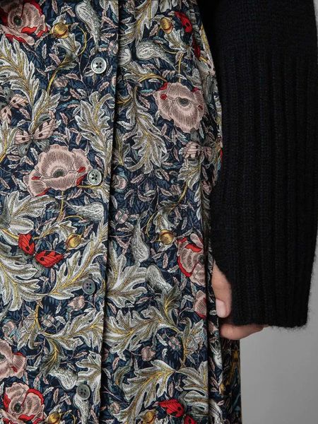 

dresses 2022 early autumn and winter new zadi viscose skull rose printed women casual midi skirt, Black;gray