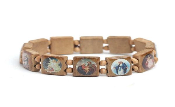 

natural wooden catholic jewelry christian jesus faith rosary bracelet religious jewelry3216524, Black