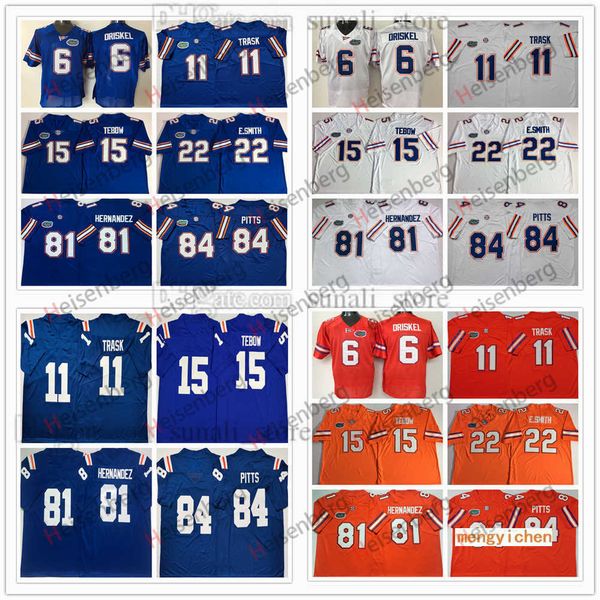 

american college football wear gators florida ncaa 6 jeff driskel jerseys 11 kyle trask 15 tim tebow 22 emmitt smith e.smit, Black