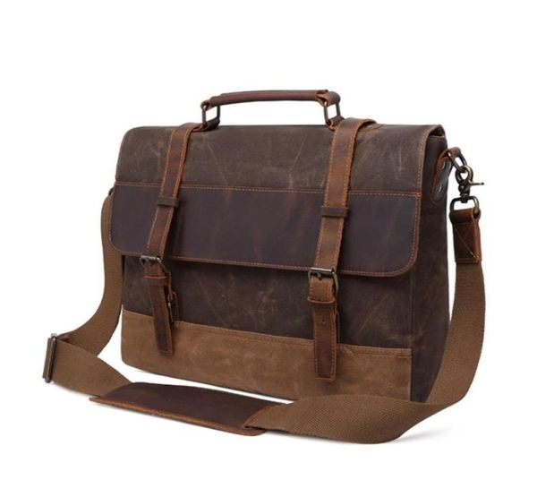 

vintage men039s canvas messenger bag horse crazy leather man soft s school man039s lock military hangbags s 2202166068148