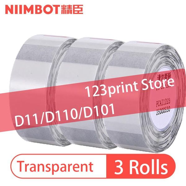 

paper 3 rolls niimbot d11/d110 thermal clear label name sticker waterproof selfadhesive paper sticker jc printer label paper