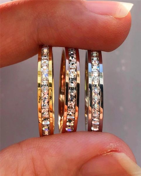 

crystal cz stone ring stainless steel women wedding rings fashion8994524, Silver