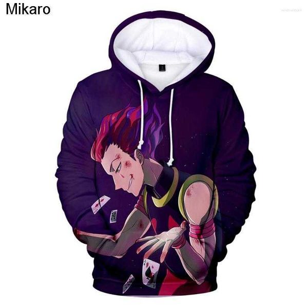 

mikaro men's hoodies and inexpensive x men/women hip hop streetwear hisoka harajuku 3d hoodie sweatshirt, Black