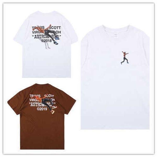 

hip hop high street fashion ts ghost face reverse hook printed dark brown short sleeve t-shirt men and women and fashion, White;black