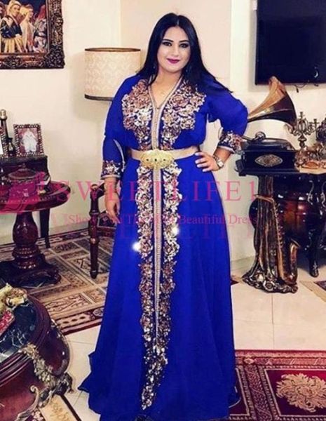 

elegant royal blue muslim evening dress moroccan kaftan robe de soiree dubai lace applique formal dress long sleeve women party go2095798, Black;red