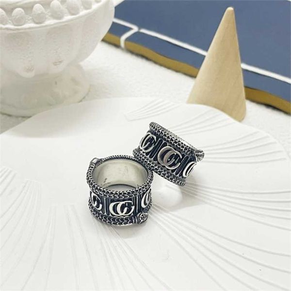 

70% off designer jewelry bracelet necklace 925 classic soul snake couple old closed mouth carved domineering men's ring, Silver