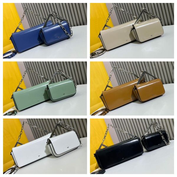 

flap crossbody bag handbags purse plain shoulder bags patent leather short chain handle long strap designer pouch wallets silver hardware