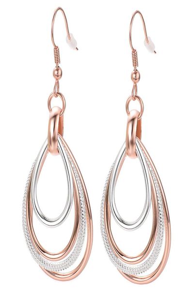 

yoursfs multilayer water droplet dangle earrings fashion jewelry 18k gold plated zircon woman gift7046603, Silver