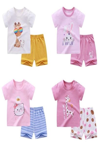 

newborn set cute printing cotton soft boys girls clothes 2pcs baby pajamas kids clothing sets 2103092002118, White
