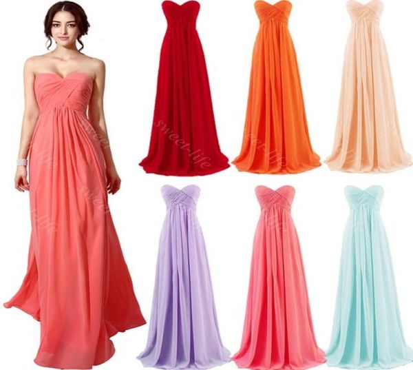 

2020 bridesmaid dresses coral mint red orange lilac champagne sweetheart lace up maid of honor formal prom dress gowns5015771, White;pink