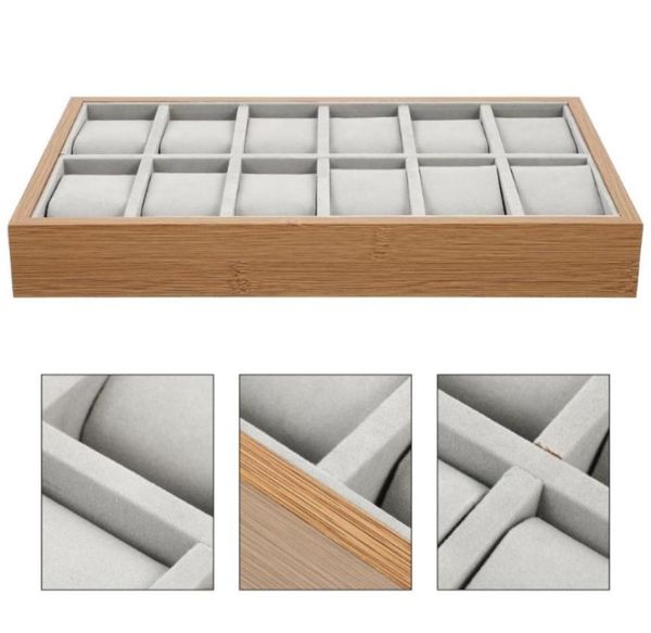 

watch boxes cases display box 12 grid wristwatch storage case organizer holder with pillow5966845, Black;blue