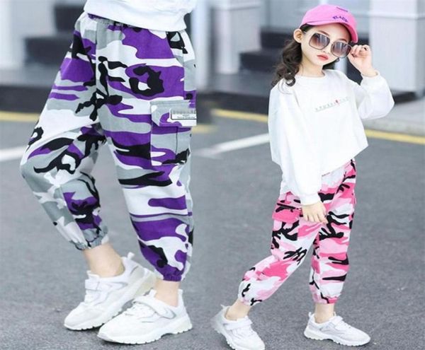 

children girls boys hip hop dance clothes joggers trousers pants for kids cotton loose camouflage sports harem pants new 2020 lj203927417, Blue