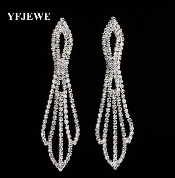 

yfjewe new earrings long women pendant earrings long hanging earrings with stones crystal jewelry gifts pendientes mujer e3965093911, Silver