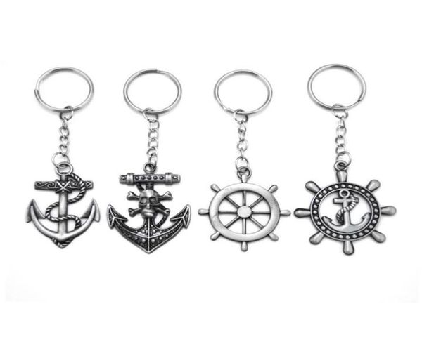 

original vintage silver anchor key chain gadgets for men trinket retro skull rudder keychain on pants male jewelry souvenirs party4919354, Slivery;golden