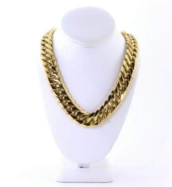 

mens miami cuban link curb chain 14k gold plated hip hop 21mm thick chain 240390398060322, Silver