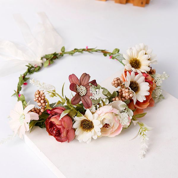

bride wedding dress accessories academy style simple and beautiful hair hoops for girls pgraphy hair accessories simulation flower headwear, Silver