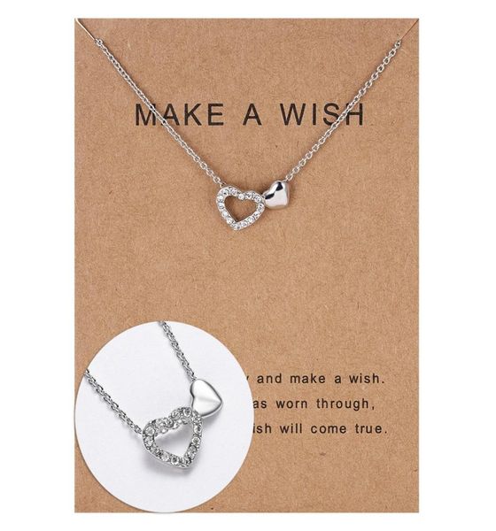 

new popular star paper card necklace series women039s diamond inlaid hollow heart pendant clavicle chain7198645, Silver