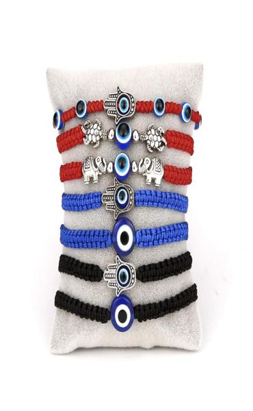 

lucky blue evil eye charms bracelets handmade black red string thread rope braid bracelet couple jewelry for women men gifts5291616, Golden;silver