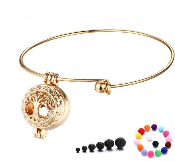 

aromatherapy locket bracelets life tree essential oil diffuser bracelet fashion jewelry2944340, Golden;silver