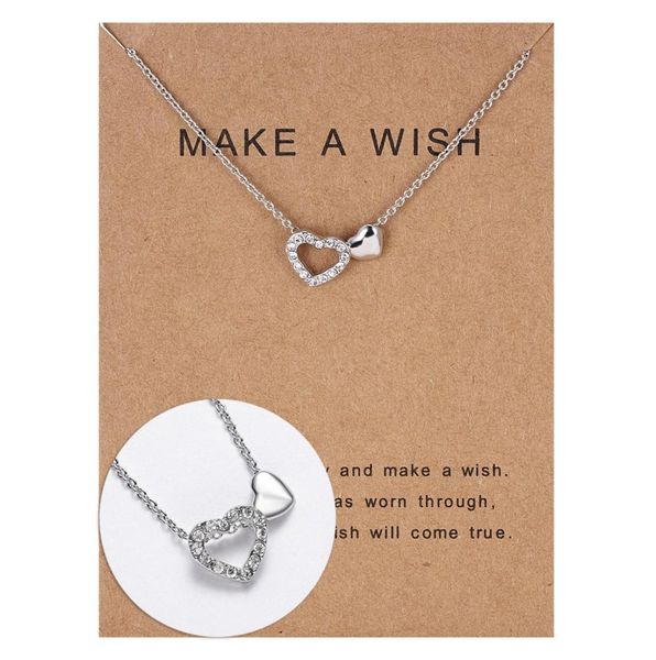 

new popular star paper card necklace series women039s diamond inlaid hollow heart pendant clavicle chain7427322, Silver