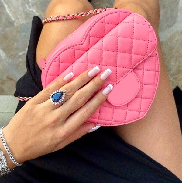 

classic half moon mini pink purse luxury saddle channel cc heart bag designer bags womens fashion tote mens shoulder bag genuine leather cro