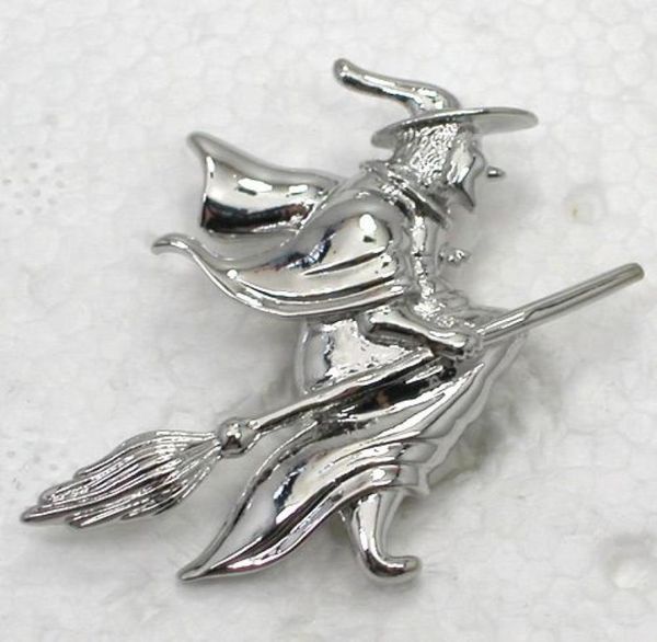 

whole witch on broom pin brooch fashion costume party brooches jewelry gift c3968447930, Gray