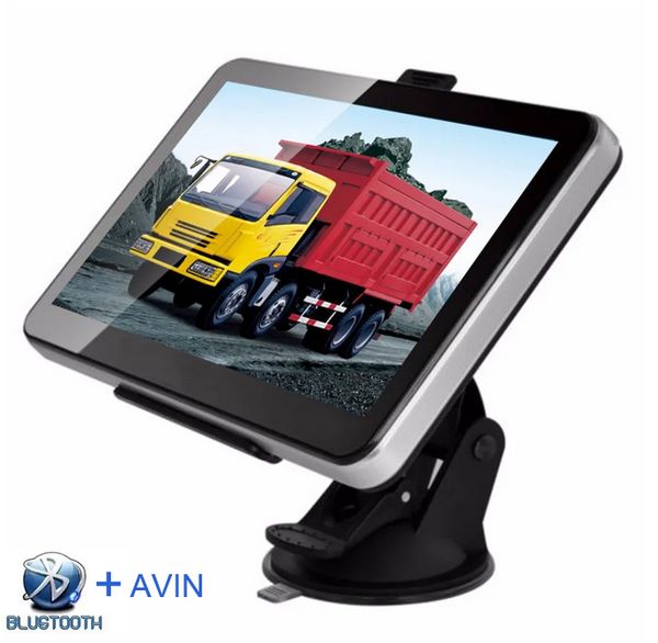 

7 HD inch Auto Car GPS Navigation Bluetooth Hands Free Calls Truck Navigator AVIN FM Transmitter Free 8GB 3D Maps