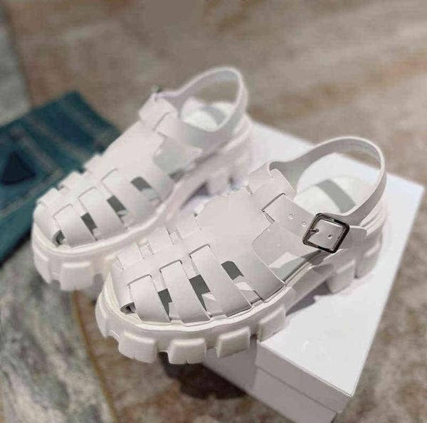 

fashion woven style hollow platform sandals for women 2022 summer solid color casual outdoor rubber nonslip leisure shoes g2204271818215, Black