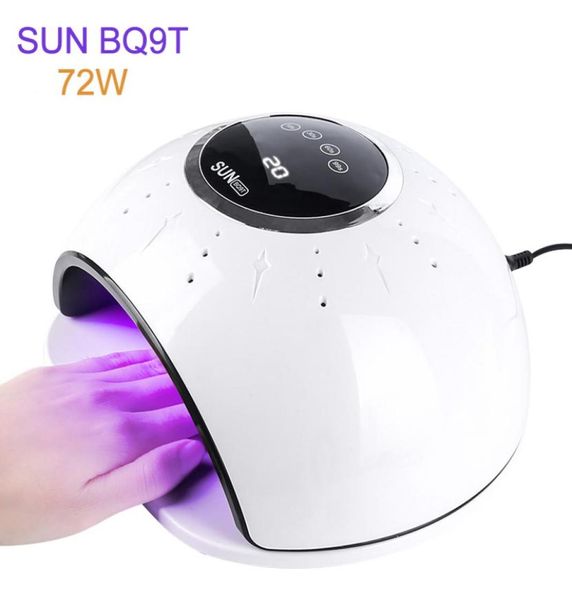 

sun bq9t 72w lamp uv lamp for nail dryer 33 leds uv led nail quickdry nails timer smart gel manicure tools9375059