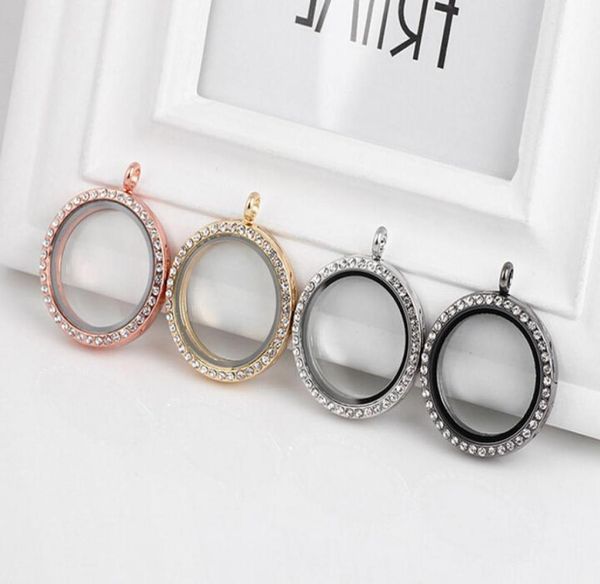 

austrian crystal charm pendants accessories floating locket charms round pendant for necklacebracelets stainless steel diy jewelr5691516, Bronze;silver