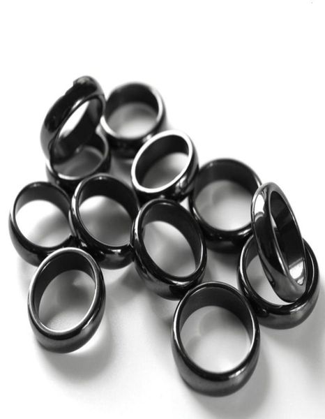 

6mm magnetic curved rings hematite rings black couple stone ring anxiety relief healing chakra energy therapy fidget pain j7971935, Silver
