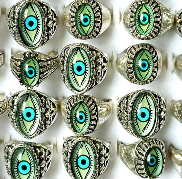 

whole 30 mix eyeball ring unique design evil eyes silver rings vintage men women punk rocker cool bands man boy jewelry favor5932254
