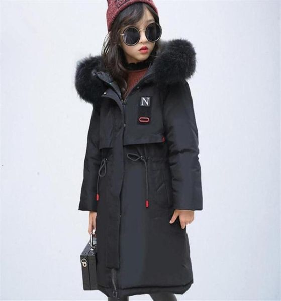 

coat children girls winter down jacket 2021 fur hooded thick long kids girl clothes warm parka teenage outwear 10 12 14 year264l7435322, Blue;gray