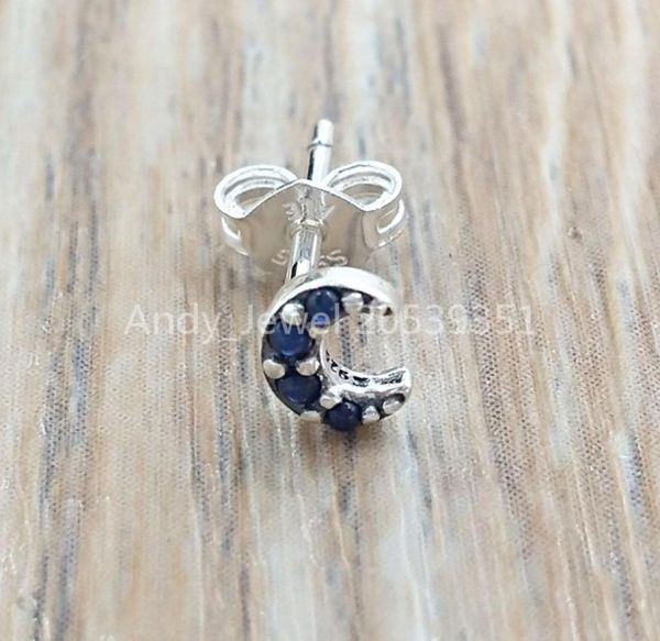 

andy jewel 925 sterling silver beads my moon single stud earring charms fits european pandora style jewelry bracelets necklace 29876328, Black